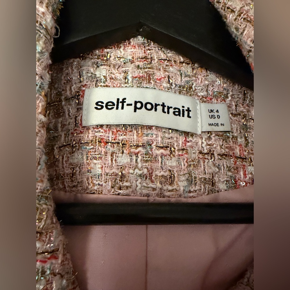 SELF PORTRAIT SIZE SMALL PINK BLAZER DRESS. - Picture 2 of 4